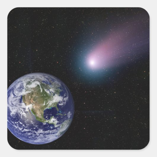 Digitale composiet van comet naar Ea Vierkante Sticker (Voorkant)