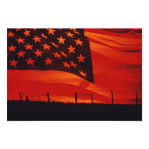 Digitale composiet van de Amerikaanse vlag Foto Afdruk