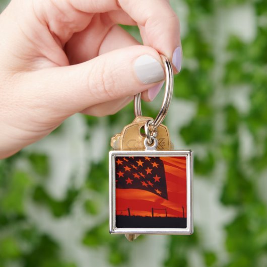 Digitale composiet van de Amerikaanse vlag Sleutelhanger (Hand)