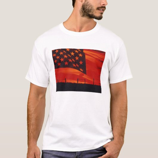 Digitale composiet van de Amerikaanse vlag T-shirt (Voorkant)