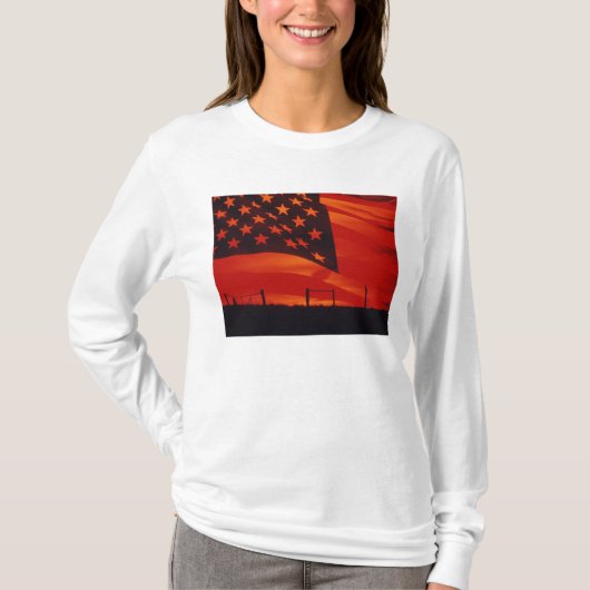 Digitale composiet van de Amerikaanse vlag T-shirt (Voorkant)
