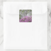 Digitale compositie van Azalea's en magnoliaboom Vierkante Sticker (Tas)