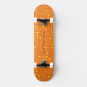 Digitale Computer - Oranje gele Tieners Kinderen Persoonlijk Skateboard (Voorkant)
