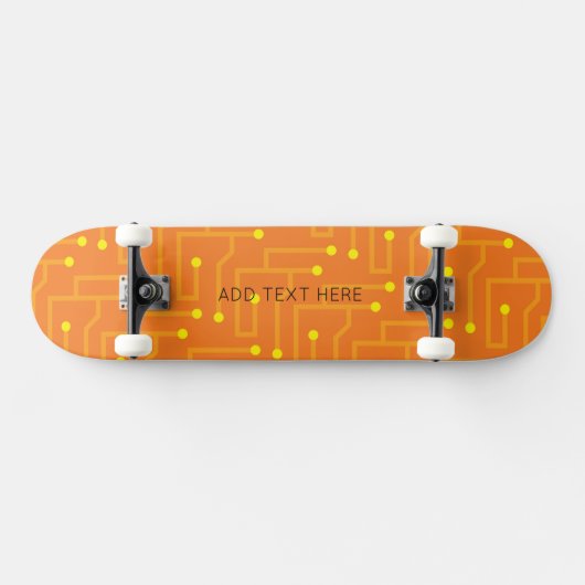 Digitale Computer - Oranje gele Tieners Kinderen Persoonlijk Skateboard (Horizontaal)
