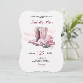 Digitale Cowgirl Bruiloftsfeest Template Kaart