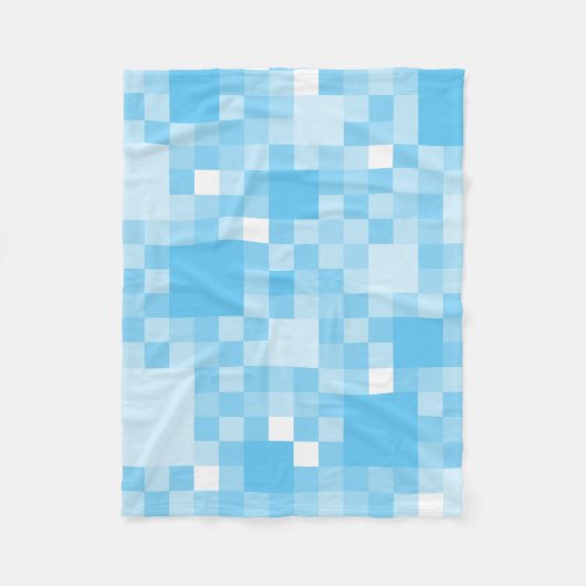Digitale cyaan Pixelated Little Squares Fleece Deken (Voorkant)