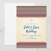 Digitale Desi trouwkaart Indiase bruiloft uitnodig Kaart (Voorkant / Achterkant)