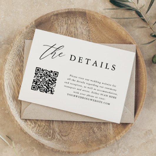 Digitale details over de Elegant QR-code bruiloft Kaart