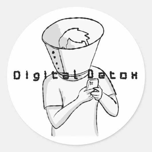 digitale detox behandeling ronde sticker (Voorkant)