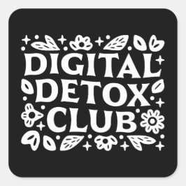 Digitale detoxclub meisjes steungroep motivatie vierkante sticker