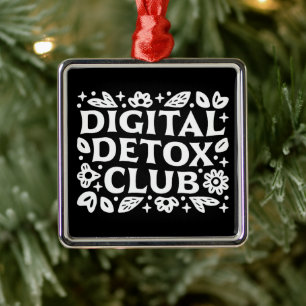 Digitale detoxclub mindfulness herinnering metalen ornament