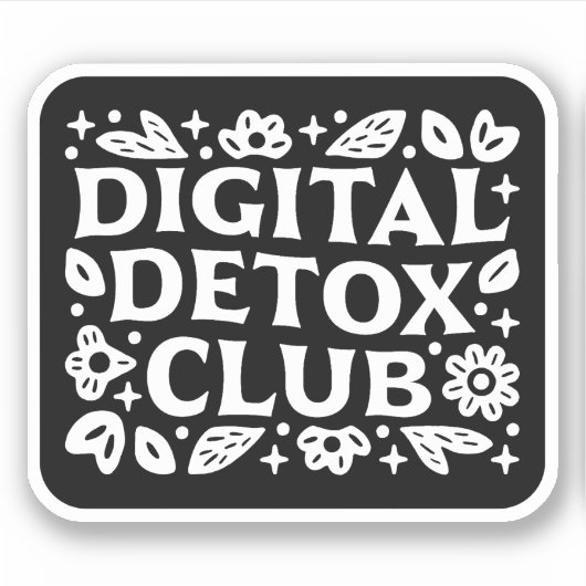 Digitale detoxclub mindfulness herinnering sticker (Voorkant)