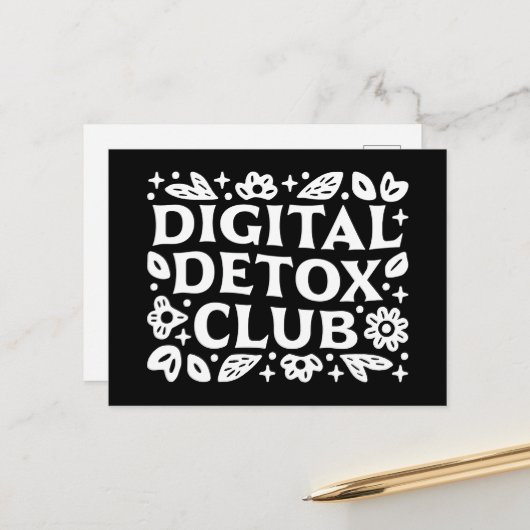 Digitale detoxclub steungroep briefkaart (Voorkant / Achterkant in situ)