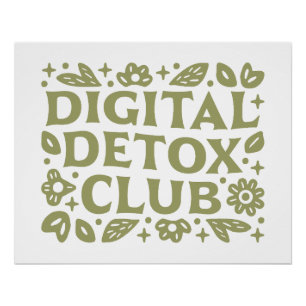 Digitale detoxclub wellness meisje esthetisch perfect poster