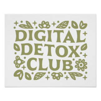 Digitale detoxclub wellness meisje esthetisch perfect poster