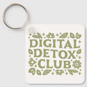 Digitale detoxclub wellness meisje esthetisch sleutelhanger