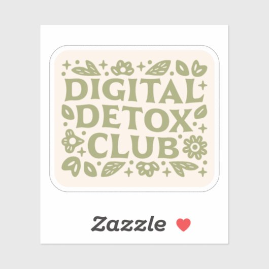 Digitale detoxclub wellness meisje esthetisch sticker (Vel)