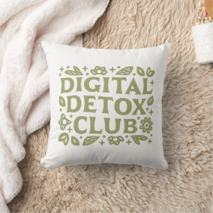 Digitale detoxclub wellness meisje groene esthetie kussen