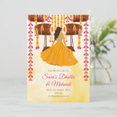 Digitale Dholki nodigen Mehndi uitnodiging, Mendhi Kaart (Staand voorkant)