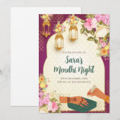 Digitale Dholki uitnodigen & Digitale Mehndi uitno Kaart (Voorkant / Achterkant)