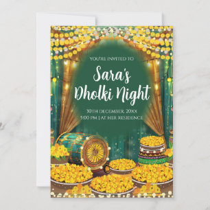 Digitale Dholki uitnodiging & Digitale Mehndi uitn