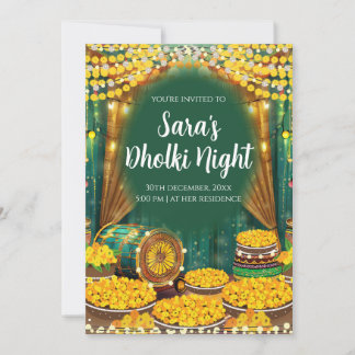 Digitale Dholki uitnodiging & Digitale Mehndi uitn