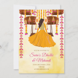 Digitale Dholki-uitnodiging Mehndi-uitnodiging, Me Kaart