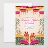 Digitale Dholki uitnodiging Mendhi Night uitnodigi (Voorkant / Achterkant)