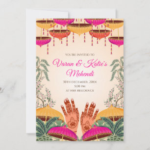 Digitale Dholki uitnodiging Mendhi Night uitnodigi