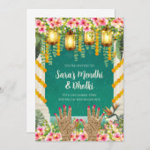 Digitale Dholki-uitnodigingen Moslim Mehndi nodigt Kaart (Voorkant / Achterkant)