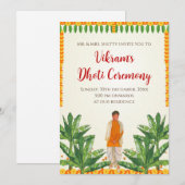 Digitale Dhoti Ceremonie uitnodigingen & Dhoti uit (Voorkant / Achterkant)