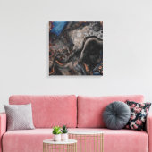 Digitale donkerkleurige zwart-witschilderkunst canvas afdruk (Insitu (Woonkamer))