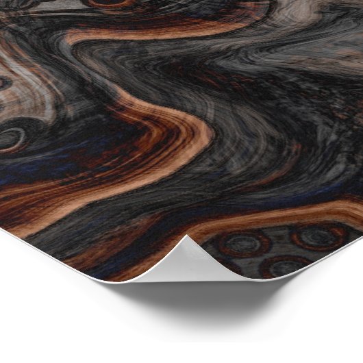 Digitale donkerkleurige zwart-witschilderkunst poster (Hoek)