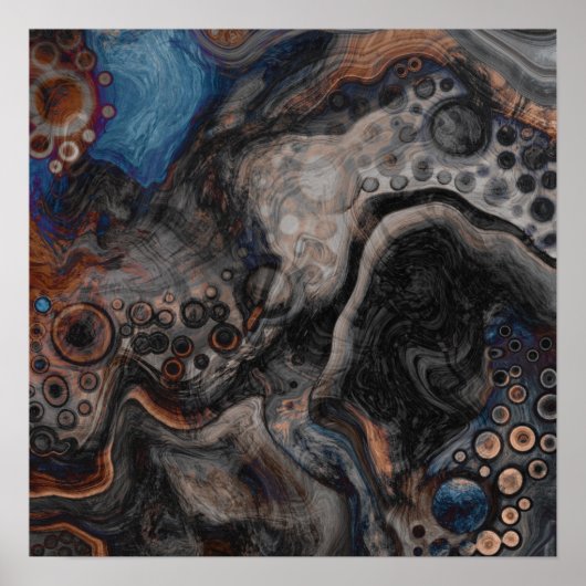 Digitale donkerkleurige zwart-witschilderkunst poster (Voorkant)