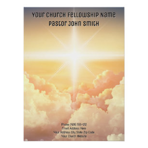 DIGITALE DOWNLOAD Christelijke Hemelse Wolk Kerk Perfect Poster