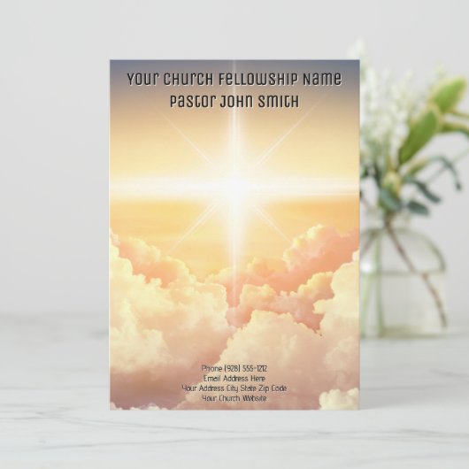 DIGITALE DOWNLOAD Christelijke Hemelse Wolkenkerk Kaart (Staand voorkant)