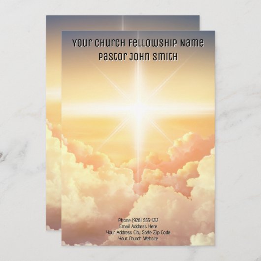 DIGITALE DOWNLOAD Christelijke Hemelse Wolkenkerk Kaart (Voorkant / Achterkant)