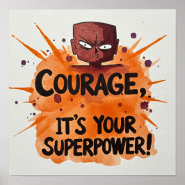Digitale download - Courage Superpower Art, Poster