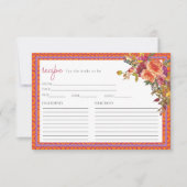 Digitale download Fuchsia bloemenrecept Kaart (Voorkant)