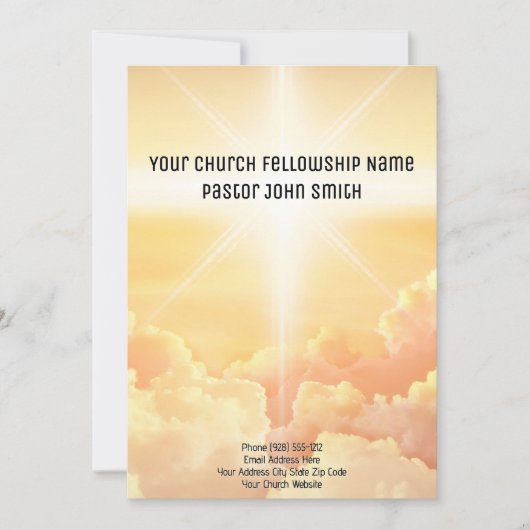 DIGITALE DOWNLOAD Hemelse Cloud Kerk Kaart (Voorkant)