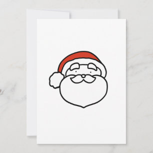 Digitale download Kerstman Santa met rode hoed Feestdagenkaart
