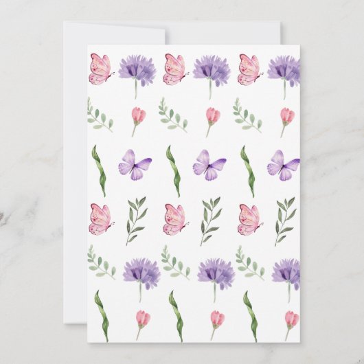 Digitale download kleine Wildflower bedankkaart Kaart (Achterkant)