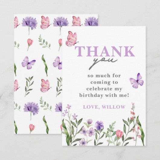 Digitale Download Kleine Wildflower Favorieten Kaart (Voorkant / Achterkant)