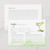 Digitale Download Waterverf Margarita Recept Kaart (Voorkant / Achterkant)
