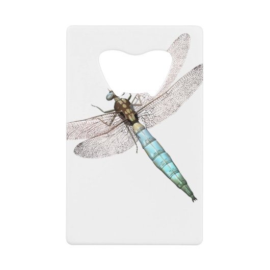 Digitale dragonfly op wit creditkaart flessenopener (Voorkant)