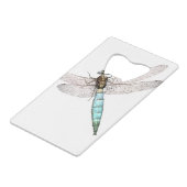Digitale dragonfly op wit creditkaart flessenopener (Achterkant Gekanteld)