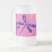 Digitale dragonfly roze zomerbevuilde Mok (Voorkant links)