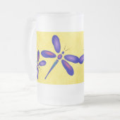 Digitale Dragonfly Yellow Frosted Mok (Voorkant links)