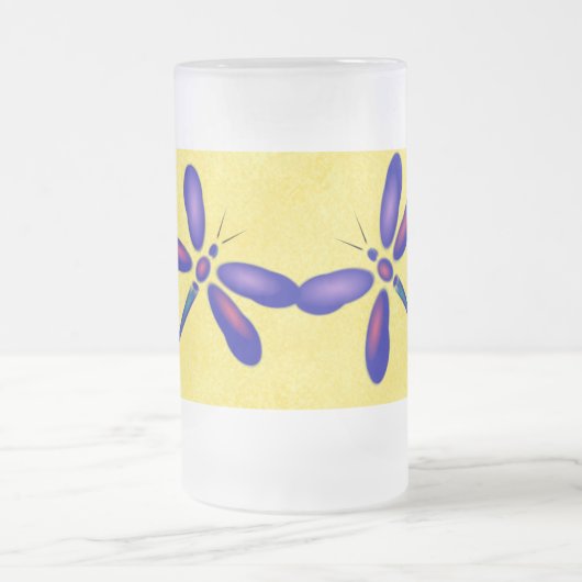 Digitale Dragonfly Yellow Frosted Mok (Center)