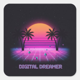 Digitale Dromer Holografische Stijl Vinyl Sticker